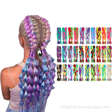 Wholesale Braiding Hair Mix Rainbow Braids Synthetic Jumbo Braids Hair Extension for Women